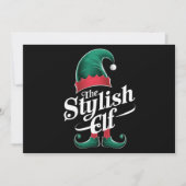 おしゃれなエルフグループの家族クリスマス シーズンカード (正面)