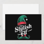 おしゃれなエルフグループの家族クリスマス シーズンカード (正面/裏面)