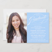 おしゃれなエレガントなスクリプト卒業パーティー招待状 招待状 (正面)