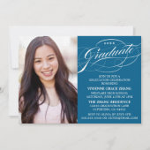 おしゃれなエレガントなスクリプト卒業パーティー招待状 招待状 (正面)