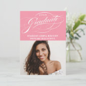 おしゃれなエレガントなスクリプト2 卒業パーティー招待状 招待状 (スタンド正面)