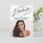 おしゃれなエレガントなスクリプト2 卒業パーティー招待状 招待状 (スタンド正面)