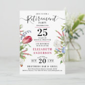 おしゃれなエレガントなワイルドフラワーの退職パーティー 招待状 (スタンド正面)