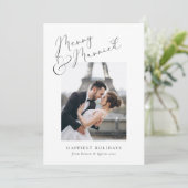おしゃれなエレガントな結婚記念日の写真コラージュ シーズンカード (スタンド正面)