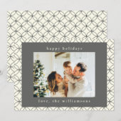 おしゃれなエレガントな黒白ラインアートのカスタム写真 シーズンカード (正面/裏面)