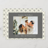 おしゃれなエレガントな黒白ラインアートカスタム写真 シーズンカード (正面/裏面)