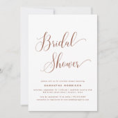 おしゃれなエレガントスクリプトテラコッタの結婚前お披露目パーティー 招待状 (正面)