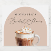 おしゃれなエレガントラブ　コーヒーを淹れる幸せな結婚前お披露目会 スパークリングワインラベル (シングルラベル)