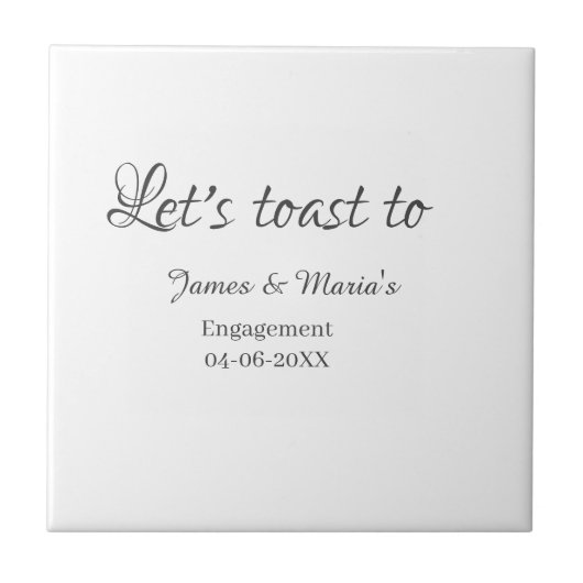 おしゃれなエンゲージメントパーティー名日付を祝おう タイル (正面)