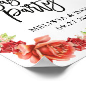 おしゃれなエンゲージメントパーティー ウェルカムサイン | ローズ ポスター (角)