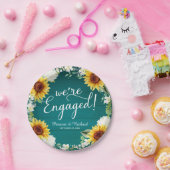 おしゃれなエンゲージメントパーティー ラスティックひまわり ペーパープレート (パーティー)