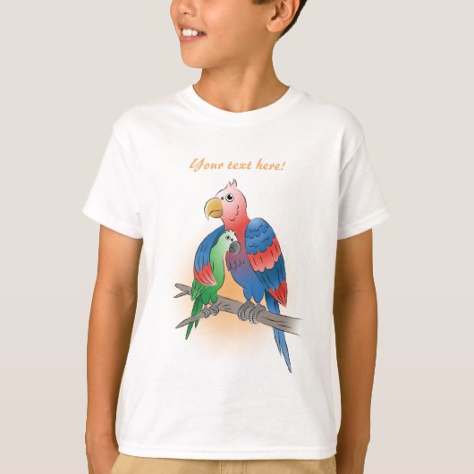 おしゃれなオウムの母の日ギフト Tシャツ (正面)