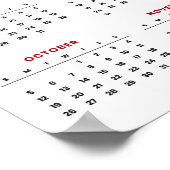 おしゃれなオリジナルテキスト追加 2025カレンダー ポスター (角)