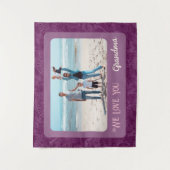 おしゃれなオリジナル写真テキスト祖母ギフト 赤 タペストリー (正面)