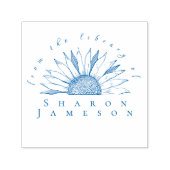 おしゃれなオリジナル名のひまわり図書館スタンプ セルフインキングスタンプ (デザイン)