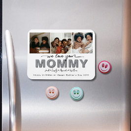 おしゃれなオリジナル ママ大好き フォトコラージュ マグネット