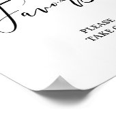 おしゃれなオリーブの葉のグリーンウェディングのギフトサイン ポスター (角)