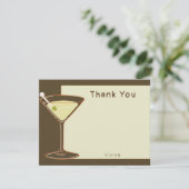 おしゃれなオリーブグリーンのモダンな結婚前お祝いパーティー用無地 サンキューカード (スタンド正面)