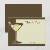 おしゃれなオリーブグリーンのモダンな結婚前お祝いパーティー用無地 サンキューカード (正面/裏面)