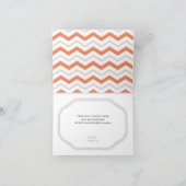 おしゃれなオレンジとグレーのシェブロン 現代の感謝カード サンキューカード (内部)