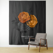 おしゃれなオレンジとブラックのゴシックウェディングテーマ タペストリー (インサイチュ)