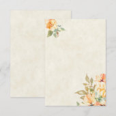 おしゃれなオレンジと黄色の花柄のウェディング招待状 招待状 (正面/裏面)