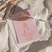 おしゃれなオレンジの手描き30歳の誕生日 招待状