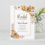 おしゃれなオレンジの花のブライズシャワー 招待状 (スタンド正面)