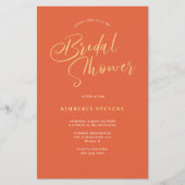 おしゃれなオレンジ色のサンセット 夏のブライダルシャワー招待状 チラシ (正面)