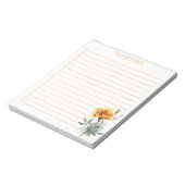 おしゃれなオレンジ色のマリーゴールドTODOリスト教師ギフト ノートパッド (回転)