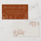 おしゃれなオレンジ色の植物ベビーシャワー招待状 エンクロージャーカード (正面/裏面)