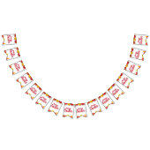 おしゃれなオレンジ＆イエローのイースターエッグ柄の紙 バンティングフラッグ (全)