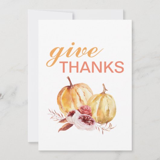おしゃれなオレンジ＆レッド 感謝と感謝の気持ちを伝えるカボチャ シーズンカード (正面)