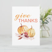 おしゃれなオレンジ＆レッド 感謝と感謝の気持ちを伝えるカボチャ シーズンカード (スタンド正面)