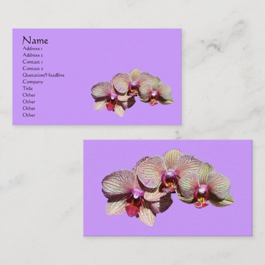 おしゃれなオーキッドの花の名刺 名刺 (正面/裏面)
