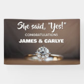 おしゃれなオーダーメイドの婚約おめでとうバナー 横断幕 (横)