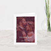 おしゃれなオーバーレイ結婚式お礼カード サンキューカード (正面)