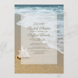 おしゃれなオceanビーチ シェル ブライダルシャワー 招待状