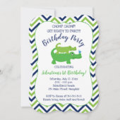 おしゃれなカイリュー・ワニの男の子の誕生日招待状 招待状 (正面)