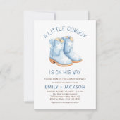 おしゃれなカウボーイスタイルのベビーシャワー　～カップル編～ 招待状 (正面)