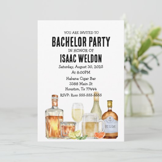 おしゃれなカクテルパーティーの招待状 招待状 (スタンド正面)