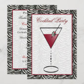 おしゃれなカクテルパーティーの招待状 招待状 (正面/裏面)