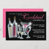 おしゃれなカクテルパーティーの招待状 招待状 (正面/裏面)