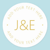 おしゃれなカスタマイズテキスト クラシックラウンドステッカー ラウンドシール