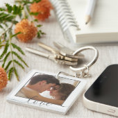 おしゃれなカスタマイズラブファミリー2枚写真記念品 キーホルダー (正面右)