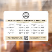 おしゃれなカスタムオープニングランチディナー時間レストラン ウィンドウサイン (シート2)