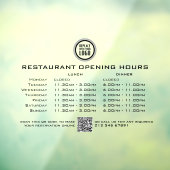 おしゃれなカスタムオープニングランチディナー時間レストラン ウィンドウサイン (シート3)