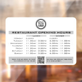 おしゃれなカスタムオープニングランチディナー時間レストラン ウィンドウサイン (シート2)