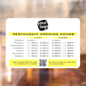 おしゃれなカスタムオープニングランチディナー時間レストラン ウィンドウサイン (シート2)