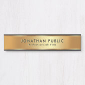 おしゃれなカスタムテキストテンプレート エレガントゴールド サインプレート (正面)